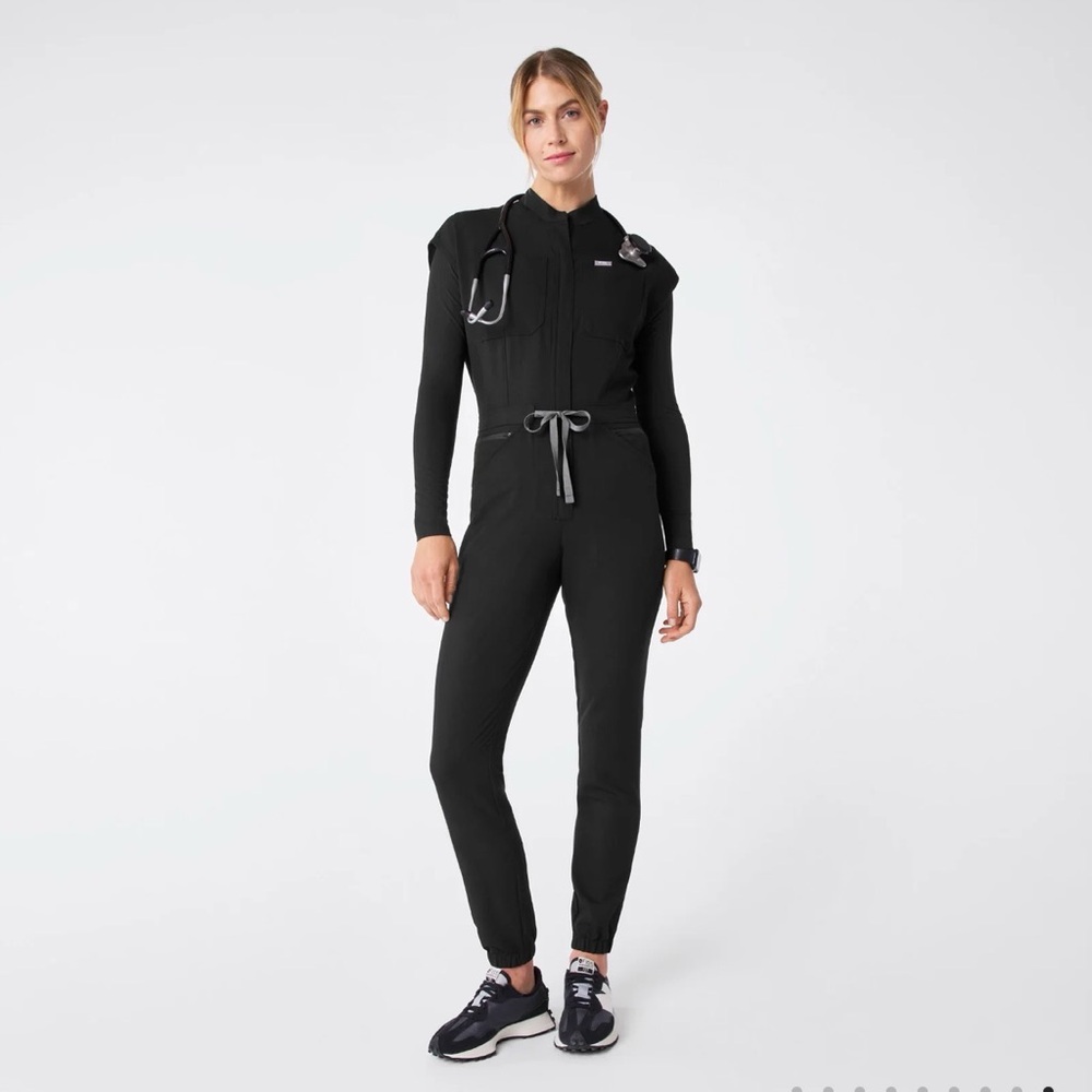 Figs Black XXL Rafaela Cargo Scrub Jumpsuit